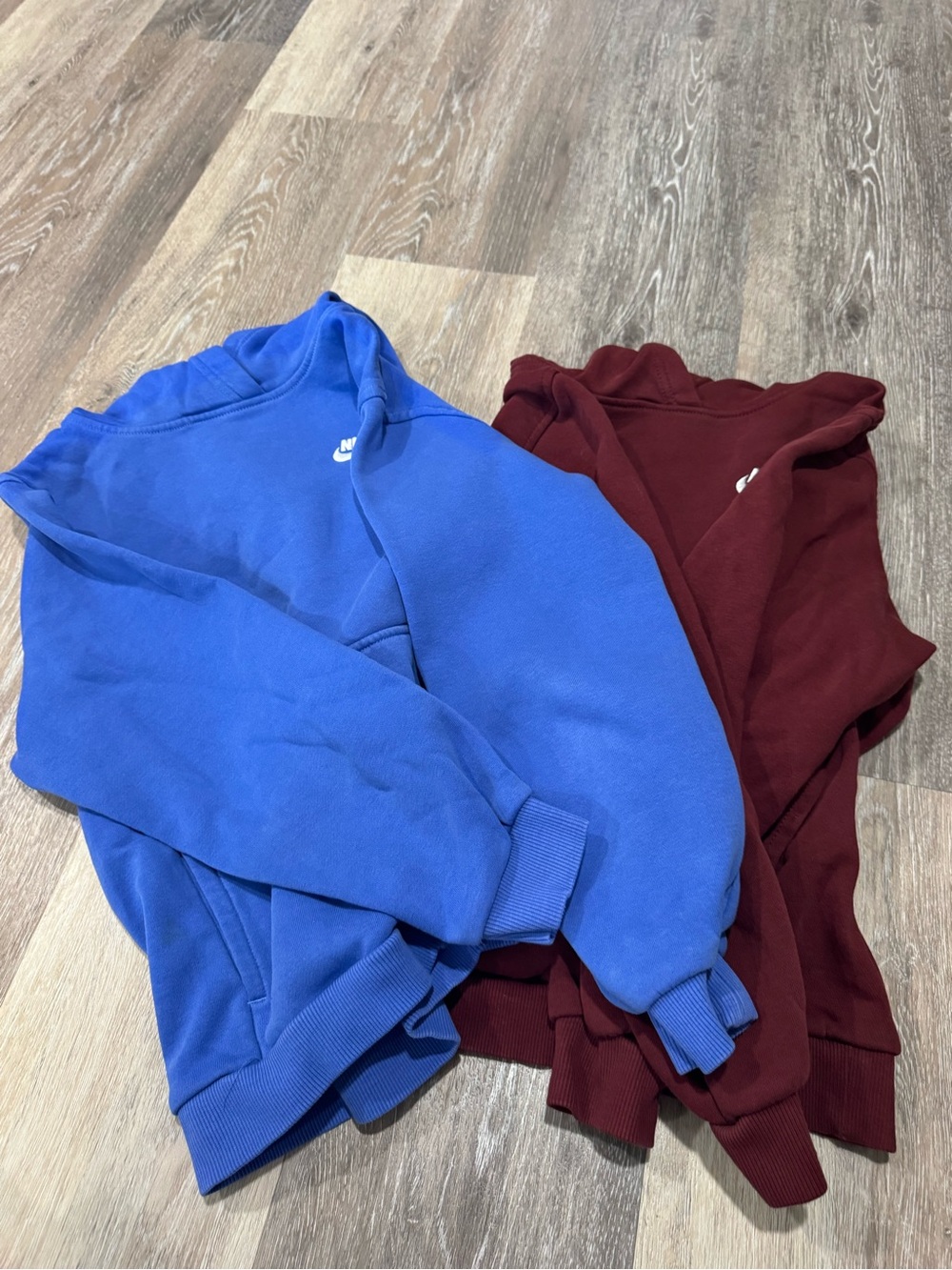 Nike Pullover Hoodies in Blue and Burgundy